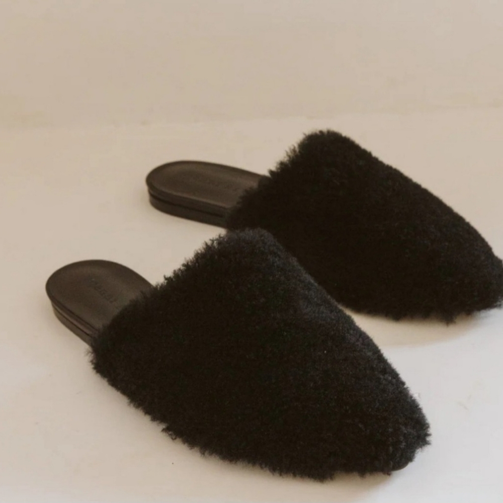 Jenni Kayne Black Shearling Mule